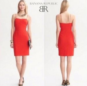 Banana Republic NWT Red Wool Piped Corset Dress